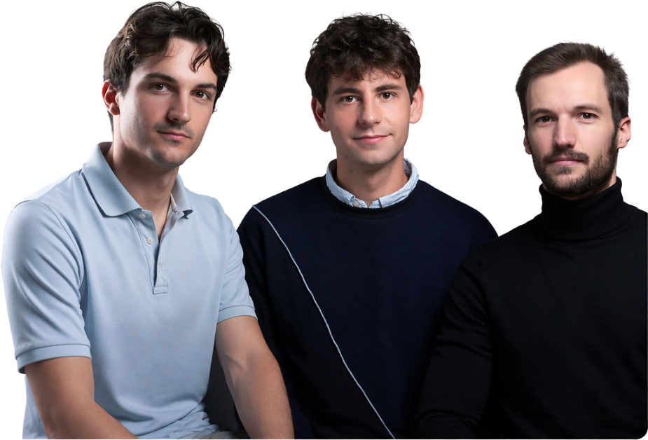 Matthieu, Jean et Antoine, cofondateurs de Fonction Labs